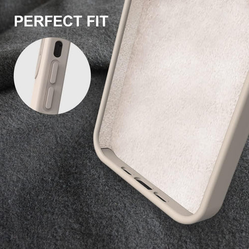 SOH iPhone 13 Phone Case with Slim Shockproof Soft Anti-Scratch Microfiber Lining, Silky Touch Soft Liquid Silicone Anti-Fingerprint Full-Body Pro...
