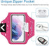 Running Armband with Headset Bag for Samsung Galaxy S25,S24, S23, S22,S21,Zipper Slot Car Key Holder, Workouts Sports Phone Arm Band (Pink)...