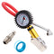 Tire Pressure Gauge with Inflator, 220 PSI Air Pressure Gauge for Tires, 2.5" Pressure Reader, Extended Straight-on Air Chuck Q-049...