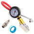 Tire Pressure Gauge with Inflator, 220 PSI Air Pressure Gauge for Tires, 2.5" Pressure Reader, Extended Straight-on Air Chuck Q-049...