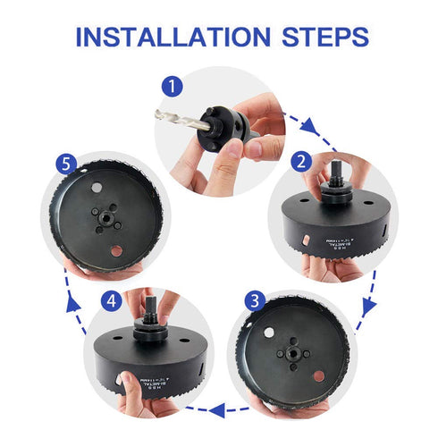 Hole Saw with Heavy Duty Arbor,HSS Annular Hole Saw Cutter Drill Bit for All 1/2 Electric Drills for Wood,Plastic, Drywall and Metal Round Pipe(63...