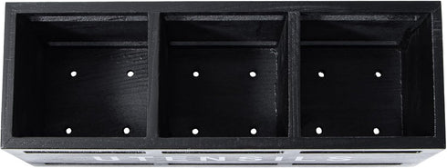 Wooden Cutlery Caddy, Black Utensil Holder Silverware Holder for Countertop Spoon and Fork, Flatware Organizer Storage Containers, Cooking Utensil...