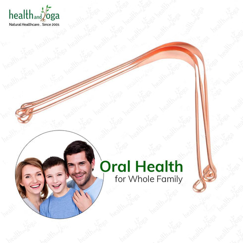 HealthAndYoga™ qSwipe Lite Copper Tongue Cleaners (Pack of 3) – Prevents Bad breath, Improves taste- Flexible, Curved ends provide good grip – Com...