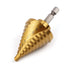 COMOWARE Hex Shank HSS Step Drill Bit with Two Spiral Flutes and Titanium Coating - 10 Step Sizes (1/4” – 1-3/8”) - Ideal for Metal, Stainless Ste...