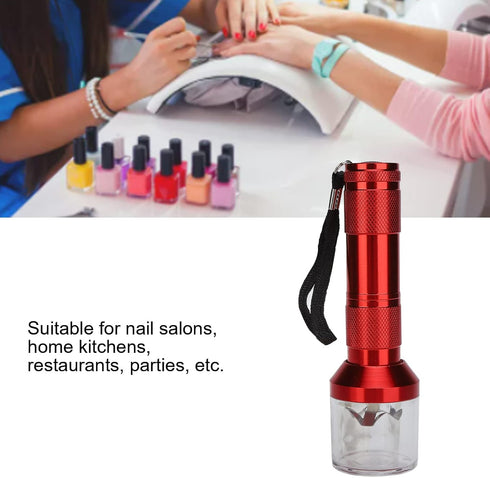 Nail Art Powder Mixing Grinder, Nail Powder Mixer Blender Aluminum Electric Tobacco Grinder Powder Grinding Machine Tool for Nail Salon (red)...