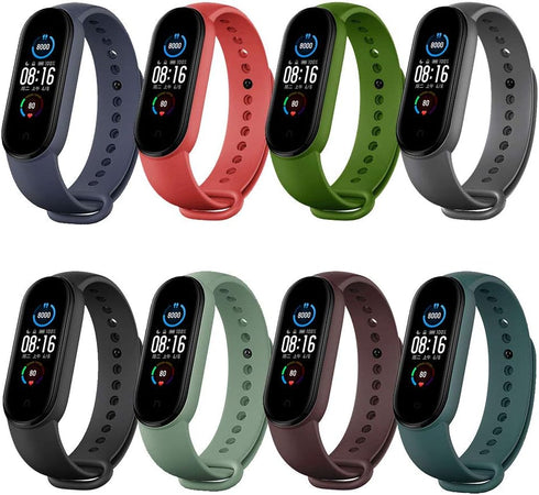 Yuuol Soft Silicone Wristbands, Compatible with Xiaomi Mi Band 6/5, Adjustable Sport Wrist Strap for Women & Men...