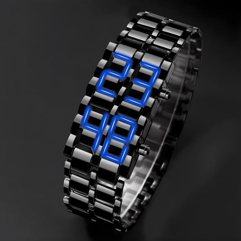 Fashion Full Metal Digital Lava Wrist Watch Men LED Display Watches Gifts for Male Boy Sport Creative Watch...