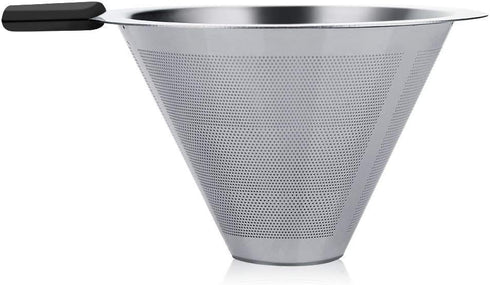Pour Over Coffee Maker with Stainless Steel Filter, Glass Coffee Maker Drip Pot Reusable Glass Coffee Pot Manual Coffee Dripper Brewer, No Paper F...