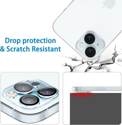 ?3 Pack? Tempered Glass Camera Lens Protector for iPhone 15 6.1" & for iPhone 15 Plus 6.7", Ultra HD, 9H Hardness, Anti-Scratch, Case Friendly, Ea...