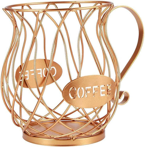 POWSTRO K Coffee Pod Storage, K Cup Holder, Coffee Cup Basket and Organizer Mug, Cup Keeper Coffee for Kitchen Cafe Bar Tearoom Countertop Item St...