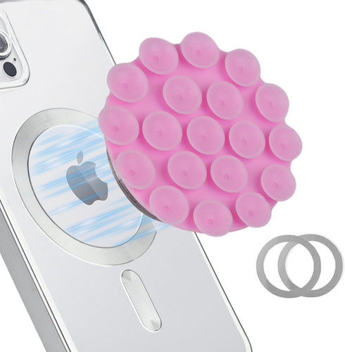 Silicone Suction Phone Case Magnetic Phone Mount, Silicon Hands-Free Phone Accessory for iPhone and Android, Mirror Shower Phone Holder, Tiktok Vi...