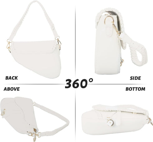 Ynport Black Saddle Bag Purse for Women Trendy Leather Crossbody Bag Small Shoulder Handbags Satchel...