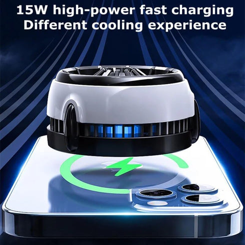 MEMO Magnetic Gaming Phone Cooler - Fast Wireless Charger 15W, Portable Semiconductor Radiator Fan, for iPhone/iPad/Android - Ideal for Gaming, Li...