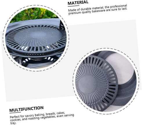 Portable Gas Stove Iron Baking Pan Baking Dishes for Oven Korean Bbq Grill Pan Table Bbq Plate Kabob Grill Roasting Pans for Ovens Korean Grill Pa...