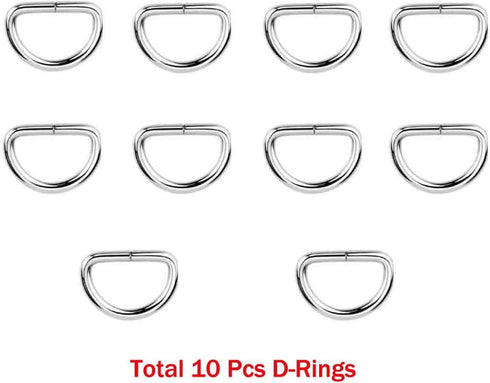 JAKAGO Swivel Lobster Clasps Clips and Slide Buckles and Metal D Ring Semi-Circular D Ring for Handbag Bags Cat Dog Collar Buckles Ring Hand DIY A...