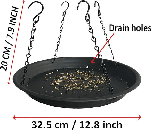 12.8" Homes Garden Platform Bird Feeder, Large Hanging Tray Squirrel Feeder, Bird Seed Catcher Tray, Bird Viewing, for Attracting Birds Outdoors, ...
