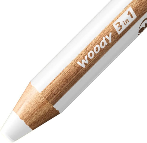STABILO Woody 3 in 1 Multi Talent Pencil Crayon - White (Pack of 5)...