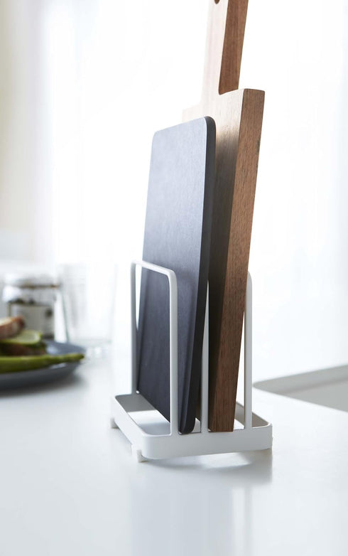 Yamazaki Home Plate Cutting Board Stand – Kitchen Storage Rack Holder Organizer...