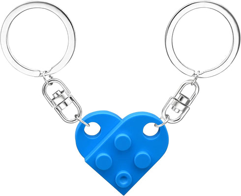 Matching Brick Keychain for Couples, Cute Heart Shape Keychains Set, Sweet Gifts for Girlfriend Boyfriend Friendship...