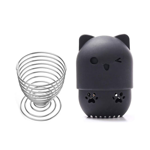 Makeup Sponge Holder, Beauty Sponge Holder + Makeup Blender Travel Case Beauty Sponge Blender Drying Stand & Storage Containers - Black + Silver...