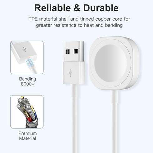 for Apple Watch Charger USB, 0.5M iwatch Charger Fast Charging Cable, Compatible with Apple Watch Series 9 8 7 6 5 4 3 2 SE SE2 Ultra, Magnetic Ch...