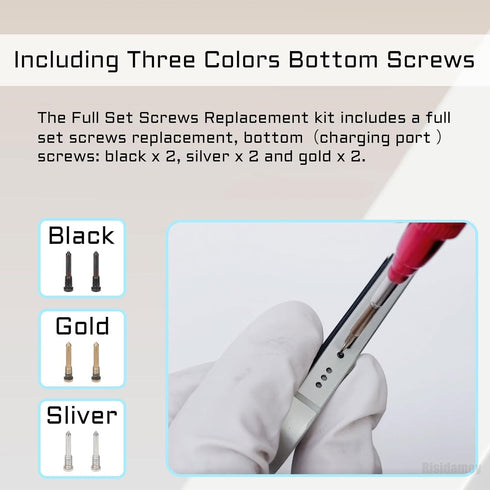 for iPhone 8 Plus Complete Full Screw Sets Replacement 8Plus with Bottom Pentalobe Screws Inner Part Kit Repair with Four Screwdrivers for A1864 A...