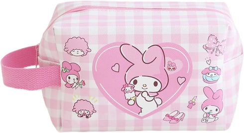 Kawaii Cartoon Travel Cosmetic Bag, Waterproof Large Capacity Cosmetic Pouch, Cute Anime Makeup Bag with Zipper, Foldable Storage Bags Makeup Pouc...