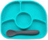 bbluev - Yuemi – Food Grade Silicone, BPA-Free, Suction Plate, Microwave & Dishwasher Safe, Anti-Spill Plate & Spoon Set w/Baby Utensils - for Bab...