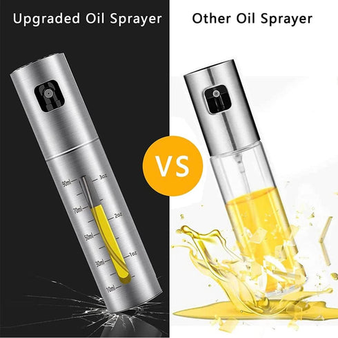 A&J Essentials Oil Sprayer for cooking- 100mL stainless steel, modern, durable, sleek design - Baking, Salad, Grilling, BBQ, Roasting - Oil dispen...