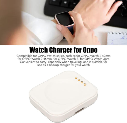 USB Magnetic Charging Station,Charging Dock and Smart Watch USB Cable Charger for Oppo Watch 2, 3, 3 Pro, Ensures Safe and Fast Wireless Charging(...
