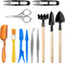 Andiker Mini Garden Tool Set, 12pcs Portable Gardening Hand Tools Set, Multiple Miniature Succulent Tools Set Easy to Carry for Seedlings, Bonsai,...