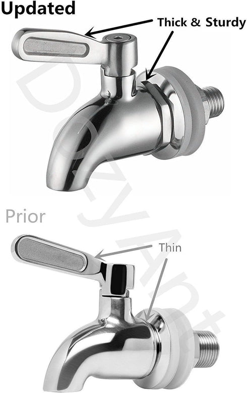 DOZYANT Updated More Durable Beverage Dispenser Replacement Spigot,Stainless Steel Polished Finished, Water Dispenser Replacement Faucet, fits Ber...