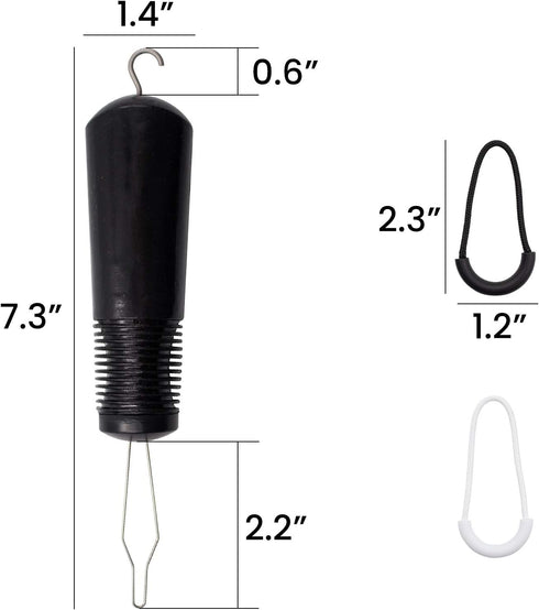 Daily Treasures Button Hook and Zipper Pull, Button Hook Dressing Aid with 8Pcs Zipper Pulls, Button Assist Device with Non-Slip Ribbed Handle for...