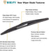 Rear Windshield Wiper Arm Blade Set 15232653 for Chevy Trailblazer 2007-2009, for GMC Envoy 2007-2009, for Buick Rainier 2006-2007, for Saab 9-7x ...
