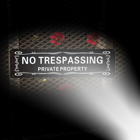 Beware of Dog Sign and Private Property No Trespassing Sign Metal Warning Sign Reflective,Fade Resistant, UV Protected for Fence and Door,Aluminum...