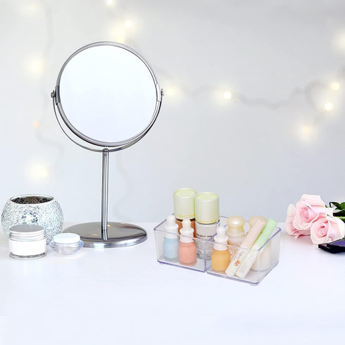 carrotez Makeup Organizer, Drawer Organizer, 2 Compartment Clear Plastic Organizer for Makeup, Bathroom, Desk, Vanity, Office...
