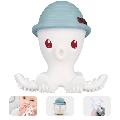 Baby Teether Teething Toys for Babies 3-12 Months, Fun Baby Teething Toys for Infant 12-18 Months, Mombella Octopus Teethers 6 Month Old, Silicone...