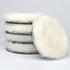 OKAYDA Lambswool Polishing Pads 5 inch Soft Sheepskin Buffing Pads with Hook and Loop Back Design Cutting Pad for Car, Furniture, Glass and So On...