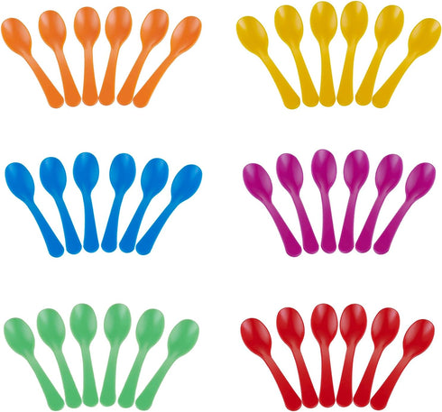 Plastic Egg Spoons for Soft Boiled Eggs,Colorful Disposable Coffee Spoons Plastic Spoons Disposable Hard and Soft Boiled Egg Spoons Multifunctiona...