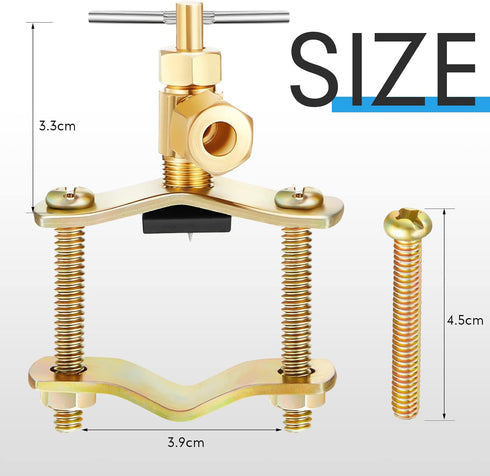 2 Pcs Brass Self Piercing Saddle Valve Copper Self Tapping Valve with 1/4 Inch Compression Outlet for 3/8 to 1-5/16 Inch Water Pipe Supply...