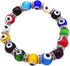 COLORFUL BLING Turkish Evil Eye Glass Bead Stretch Bracelet Crystal Strand Hamsa Protection Amulet Fatima Hamsa Hand Charm Lucky Handmade Amulet J...
