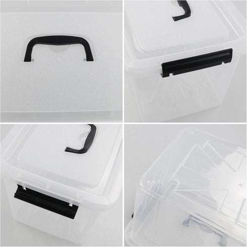 1-Pack Plastic Storage Box, Clear Latch Box with Handle and Lid, 10 L...