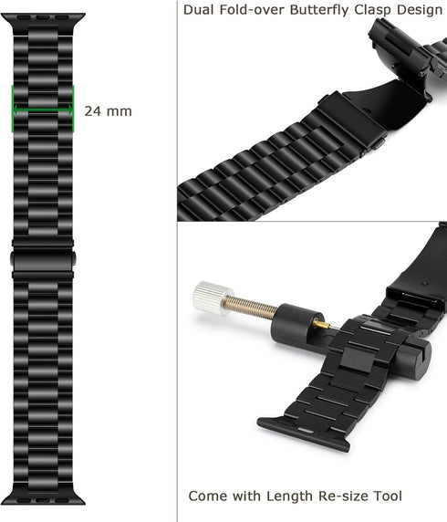 Tasikar Band Compatible with Apple Watch Band 42mm (Series 10) 41mm 40mm 38mm Premium Stainless Steel Metal Replacement Strap Compatible with Appl...