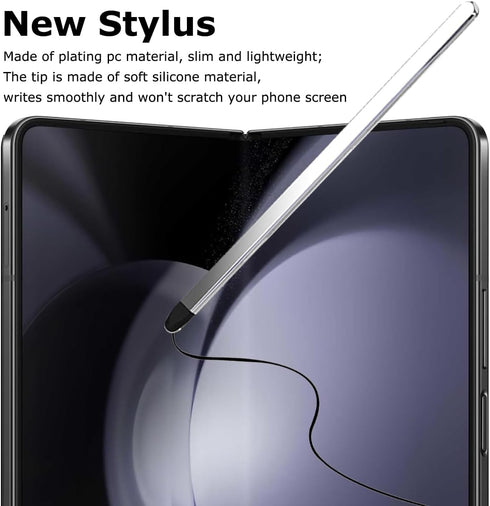 for Samsung Galaxy Z Fold 5 S Pen & Pen Holder, Slim Lightweight PC Z Fold 5 S Pen Holder New Stylus High Sensitive & Precision Silicone Tip Capac...