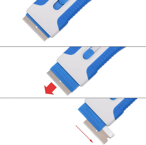 EHDIS Ceramic Scraper Car Sticker Remover Glass Stove Top Razor Scraper Label,Glue,Paint,Adhesive Remover Tool + 10pcs Stainless Steel Razor Blade...