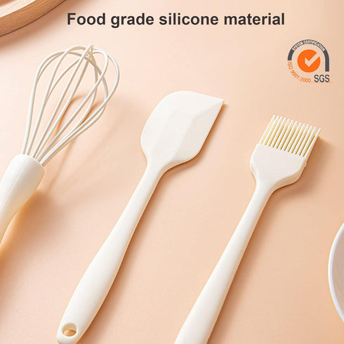 Silicone Spatula Set Food Grade with Pastry Brush and Whisk, Nonstick Cookware High Heat Resistant Seamless Design Kitchen Spatulas for Cooking, B...