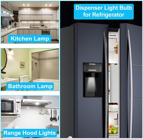 E12 LED Fridge Water Dispenser Light Bulb 2W(15W Replacement) 120V T5 Tubular Appliance Bulb for Chandeliers Home Lighting Refrigerator/Dryer Drum...