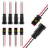 MUYI 2 Wire Connector 16AWG 5 Kits 2 Pin Waterproof Connectors with 10cm Pigtail 1.5mm Series Rubber Seal and Electrical Terminals...
