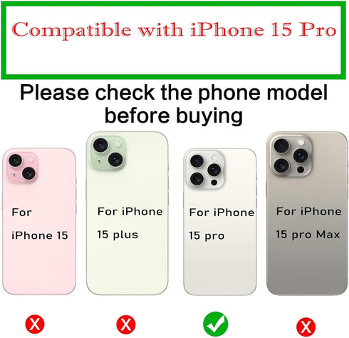 3pcs/Set Rear Camera Lens Replacement for iPhone 15 Pro Back Camera Lens Glass Replacement with Pre-Installed Adhesive + Repair Tool Kit, Anti-Len...