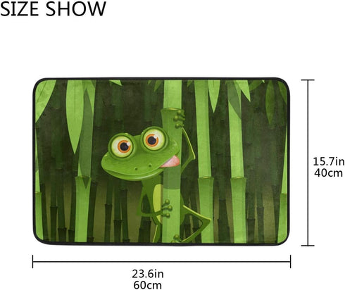 Frog Doormat Bath Mat Bathroom Rug Non Slip Curious Frog Floor Dirt Trapper Mats Indoor Outdoor Rug 24x16 inch Super Absorbent...
